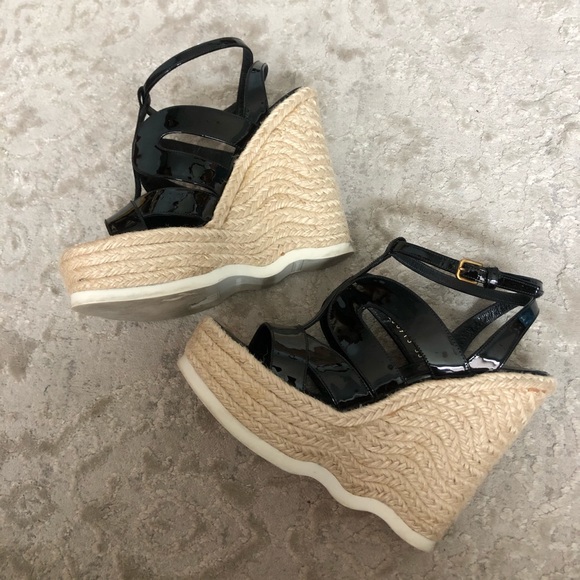 YSL black patent leather espadrille wedges - Picture 5 of 5